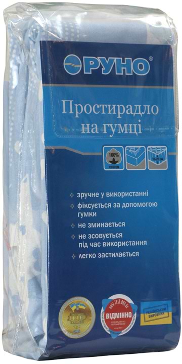 Фото - Простирадло двоспальне Руно 160х200 Blue star бязь (500.114У_Blue star)