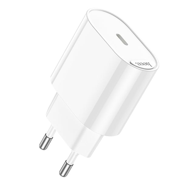 Фото - Мережевий зарядний пристрій HOCO C109A (PD20W) Fighter single port PD20W charger White (6942007656658)