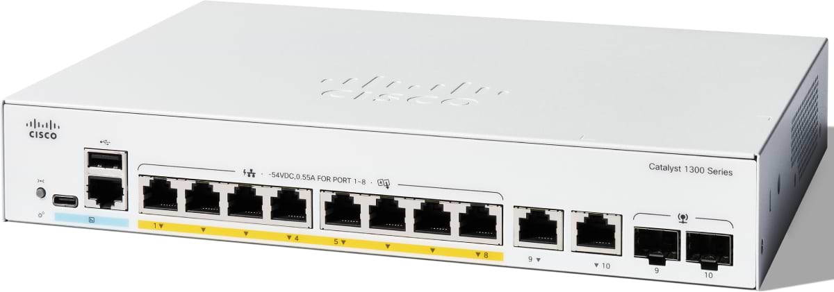 Коммутатор локальной сети (Switch) Cisco C1300-8MGP-2X