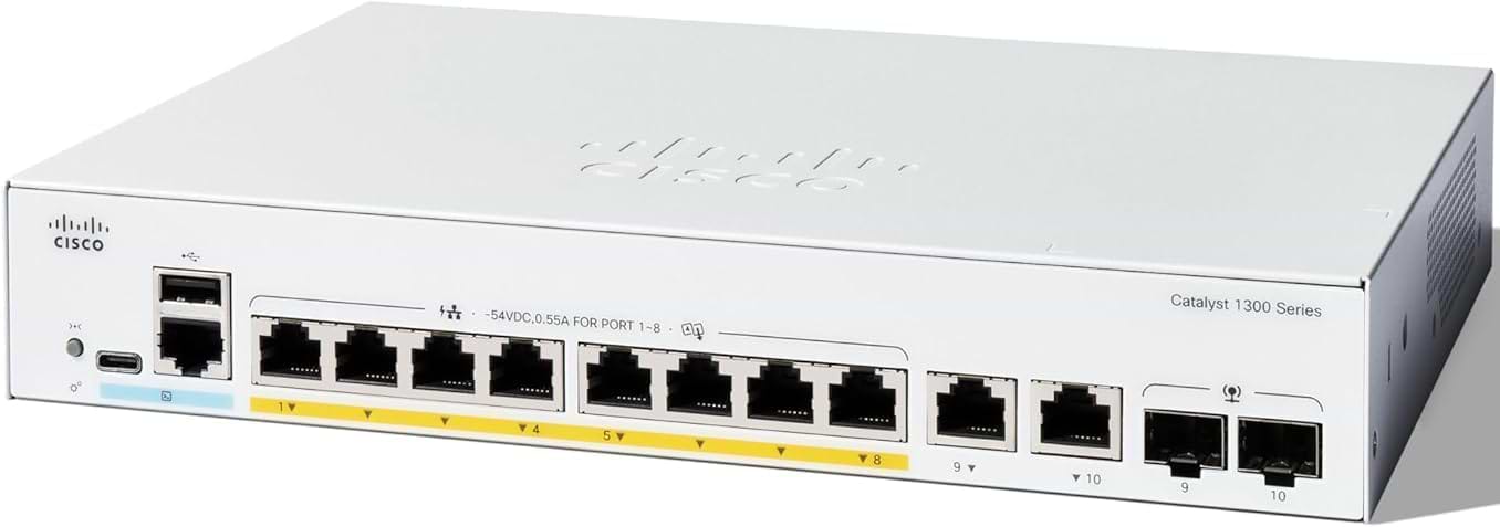Коммутатор локальної мережі (Switch) Cisco C1300-8P-E-2G
