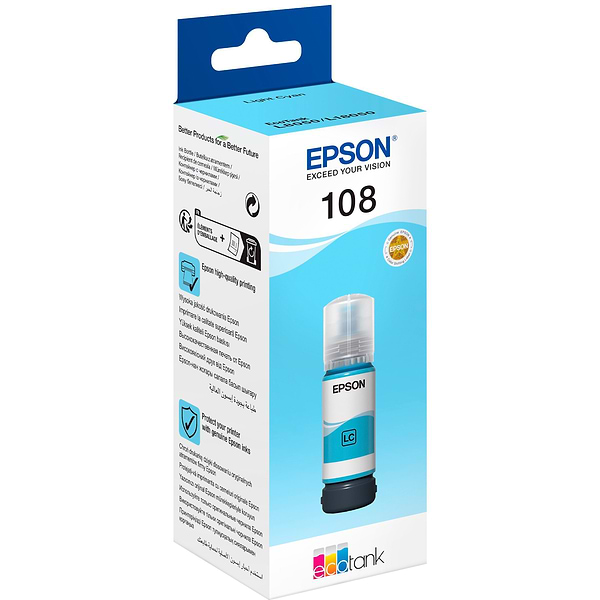 Фото - Чернила Epson 108 EcoTank L8050/L18050 Light Cyan (C13T09C54A)