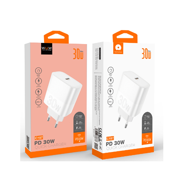 Фото - Мережевий зарядний пристрій WUW C197 PD 30W White (6972573336678)