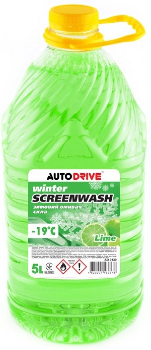 Омивач скла Auto Drive WINTER SCREEN WASH LIME -19 °С ПЕТ 5 л (AD0139)