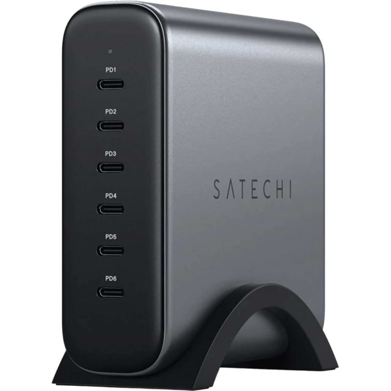 Сетевое зарядное устройство Satechi 200W USB-C 6-Port PD GaN Charger Space Gray (ST-C200GM-EU)