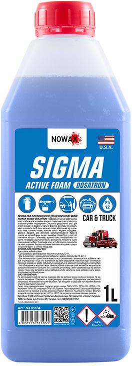 Фото - Пена для мойки авто NOWAX суперконцентрат для бесконтактной мойки Sigma Active Foam Dosatron 1 л (NX01184) Фото - Пена для мойки авто NOWAX суперконцентрат для бесконтактной мойки Sigma Active Foam Dosatron 1 л (NX01184)