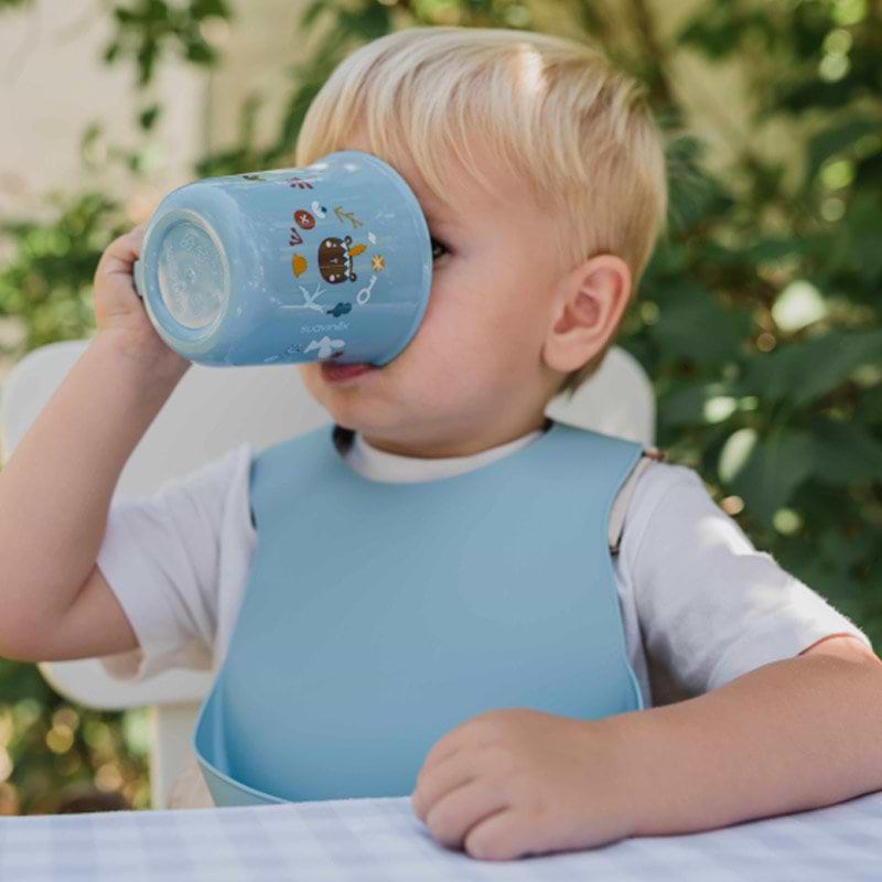 Фото - Нагрудник каучуковий Suavinex Лісові історії, блакитний (401 234)