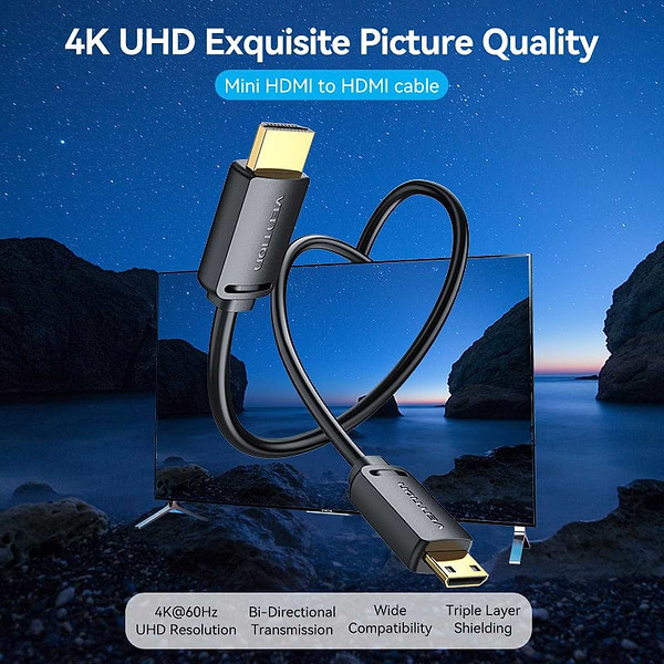 Фото - Кабель HDMI Vention HDMI M - micro M, 1.5 м, V2.0 4K 60Гц (AGHBG)