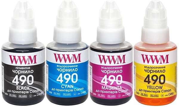 Фото - Уцінка - Чорнило WWM для Canon GI-490 4х140 г (B/C/M/Y) (C490SET4)