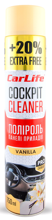 Поліроль для авто CarLife Ваніль Cockpit Cleaner 750 ml (CF751)