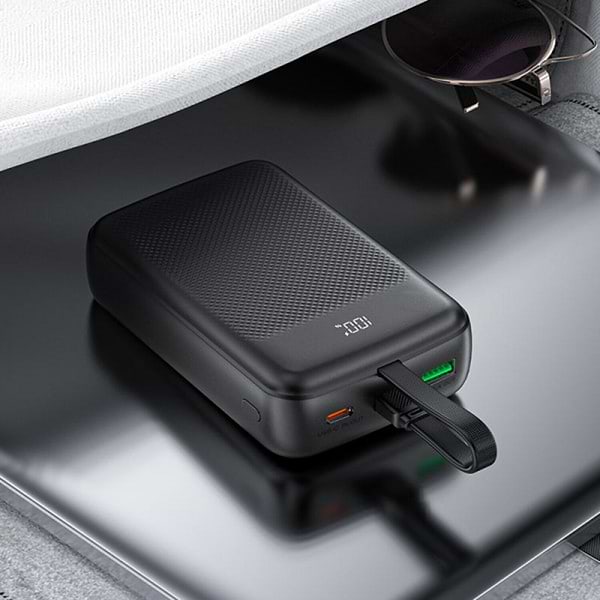 Фото - Батарея мобильная AceFast 20000mAh 22.5W PD QC3.0 USB-A+USB-C cable M14 Black (6974316283966)