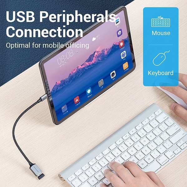 Фото - Переходник Vention USB 3.0 Type-C -USB AF (OTG) 0.15 м Gray Aluminum Alloy (CCXHB)