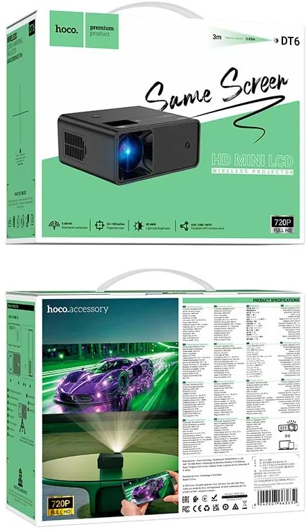 Фото - Проектор HOCO DT6 720P (EU) (6942007663632)