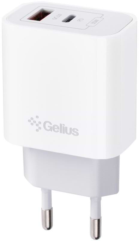 Фото - Сетевое зарядное устройство Gelius Merge GP-HC060 GAN USB+Type-C 35W (QC/PD/PPS) White (00000099403)