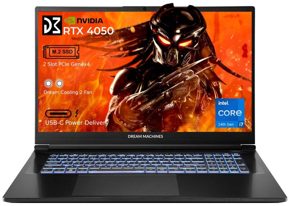 Ноутбук ігровий Dream Machines CI7-14650HX (RG4050-17UA37) Black - Фото 1
