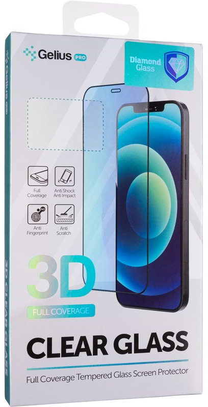 Защитное стекло для смартфона Gelius Pro 3D Diamond for iPhone 17 Pro Black (101996)