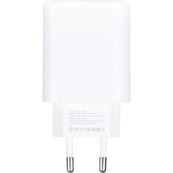 Фото - Мережевий зарядний пристрій Gelius Stratus GP-HC068 45W (1Type-C+1USB-A) White (101557)