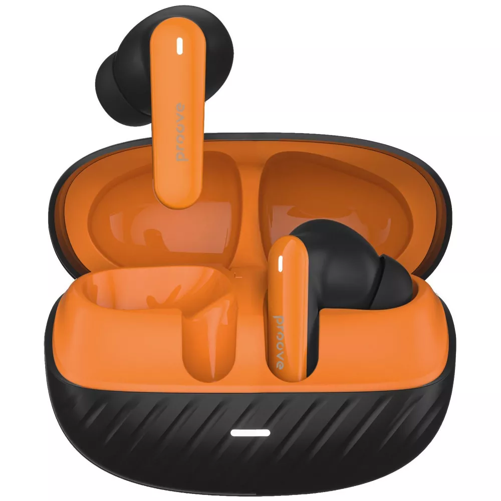 Наушники вкладыши беспроводные TWS Proove Blitz II TWS with Hybrid ANC (APP) black/orange (TWBL2001AP20)