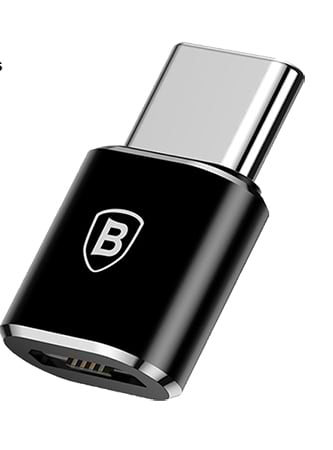 Перехідник Baseus Micro Female To Type-C Male Adapter Converter Black (CAMOTG-01) - Фото 1