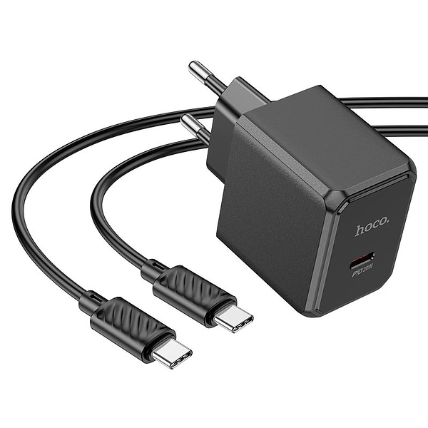Фото - Сетевое зарядное устройство HOCO CS13A PD20W charger set Type-C Black (6942007603843)