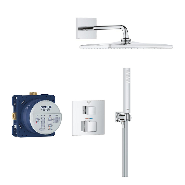 Фото - Смеситель для ванной Grohe QuickFix Precision Cube с Vitalio Rain Mono 310 Cube хром (34879000)