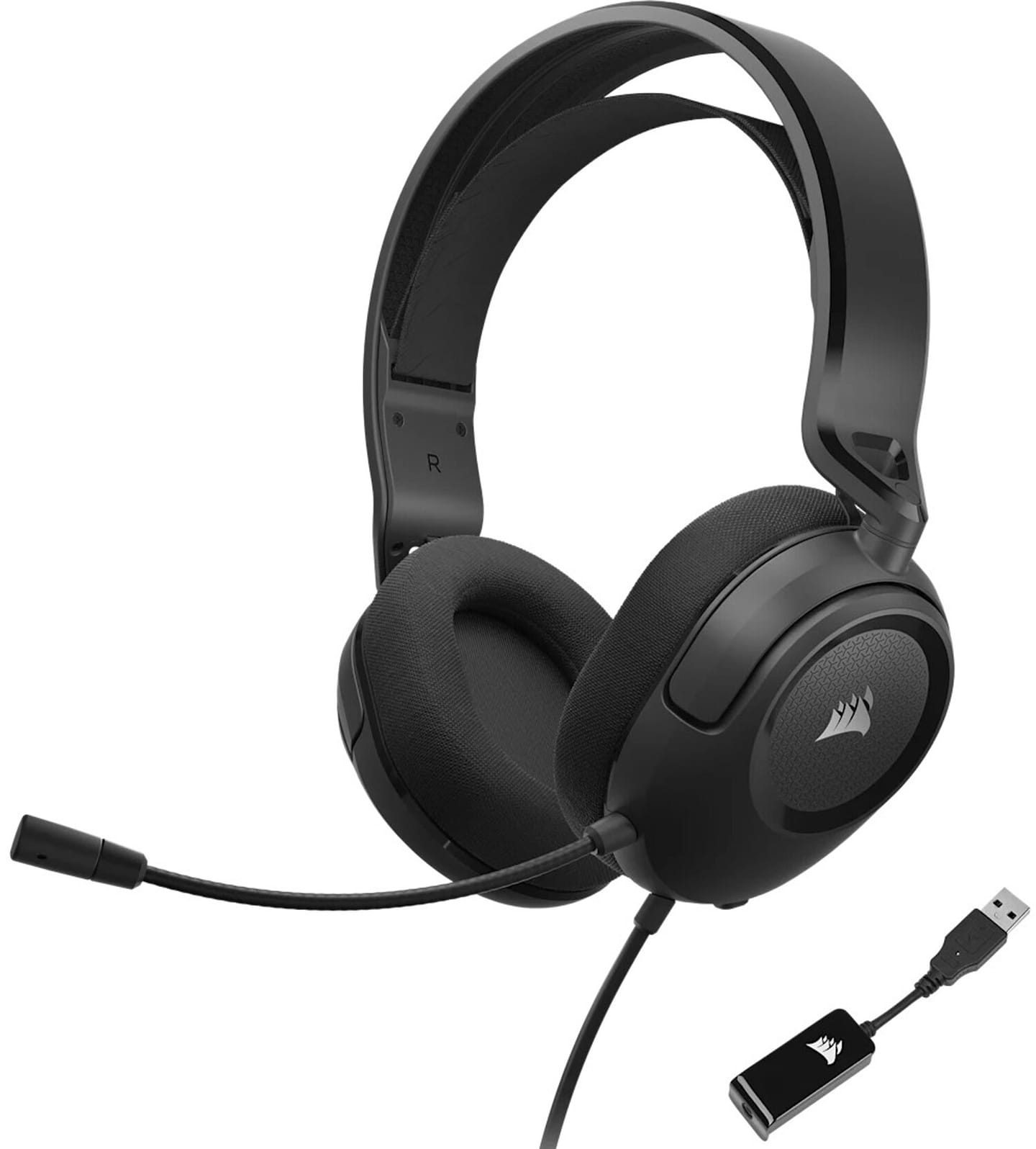 Гарнітура дротова ігрова Corsair HS35 Surround v2 Multiplatform Gaming Carbon (CA-9011386-EU) - Фото 1
