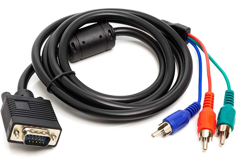 Кабель PowerPlant VGA (M) - 3xRCA (M) 1080p 1m (CA912001)