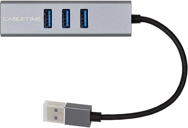 Фото - Хаб USB Cabletime USB 3.0 - USB 3.0 (3 Ports) + RJ45 0.15m (CA913374)
