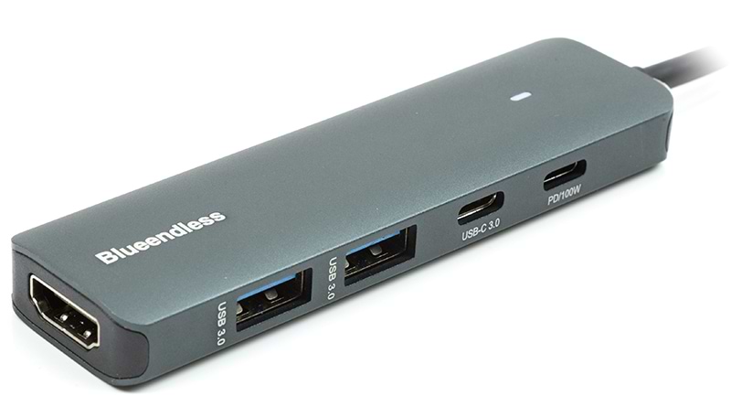 Хаб USB PowerPlant Blueendless USB Type-C - 2 x USB 3.0 Type-C PD HDMI (CA913435)