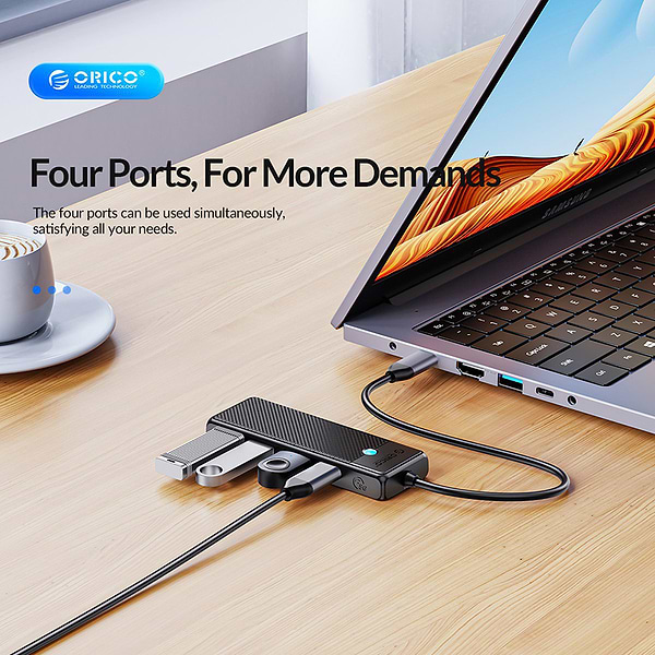 Фото - Хаб USB Orico PAPW Series 4-Port USB3.0 (PAPW2AC-C3-015-BK-EP)