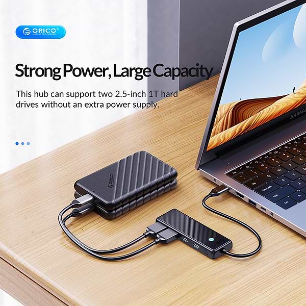 Фото - Хаб USB Orico PAPW Series 4-Port USB3.0 (PAPW2AC-C3-015-BK-EP)