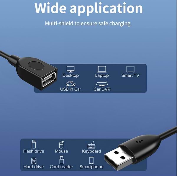 Фото - Кабель USB type A - USB type A Cabletime USB 2.0 AM - AF, 0.51m (CA14E)