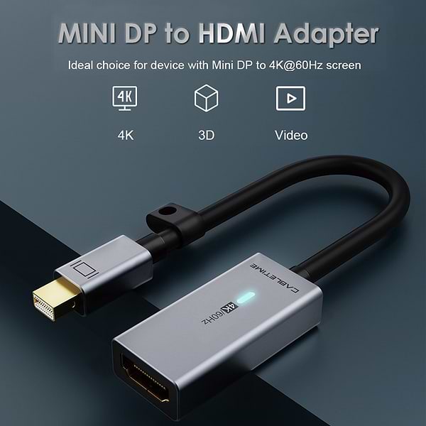 Фото - Кабель Cabletime mini DisplayPort (M) - HDMI (M), 4K/60Hz, 0.15m (CP26A)