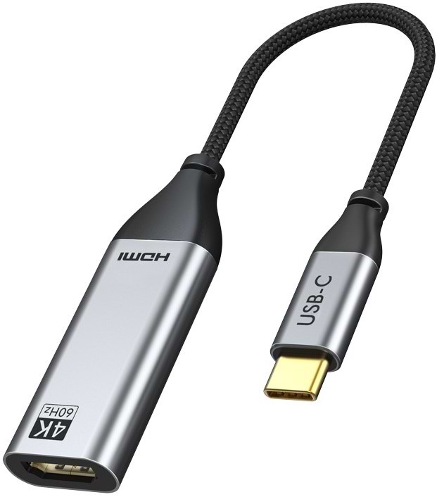 Кабель синхронізації даних Cabletime USB 3.1 Type-C (M) - HDMI 2.0 (F), 0.2m (CP10B)