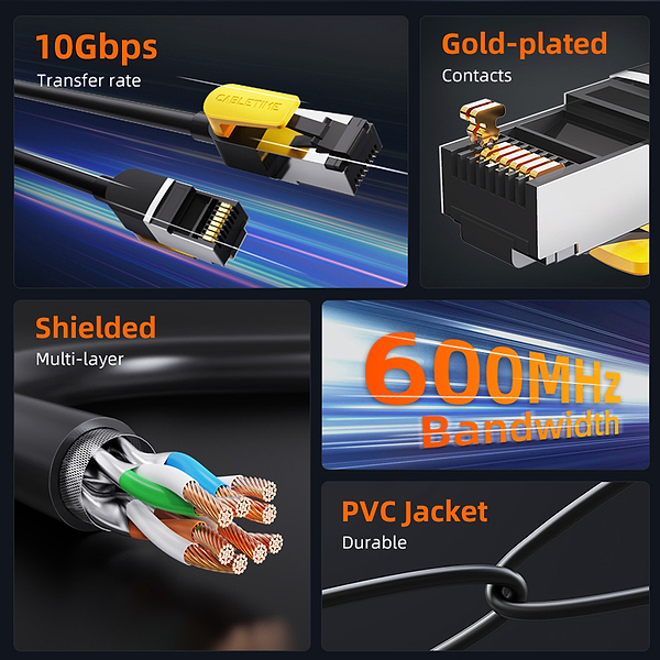 Фото - Кабель патч-корд Cabletime Cat7 FTP 1m Black (CN70H)