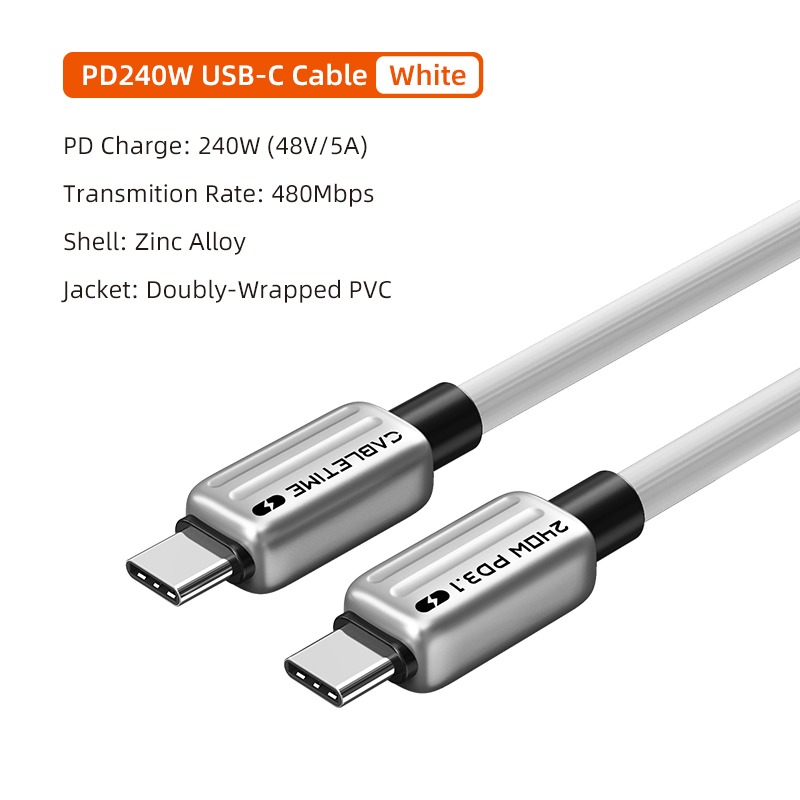 Фото - Кабель Cabletime Type-C (M) - Type-C (M) PD240W, 2m (CU07L)