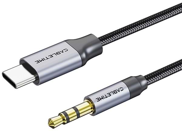 Фото - Кабель 3.5 мм -3.5 мм Cabletime USB Type-C - Audio 3.5 мм (M/M) 1 м Black (CF16H)