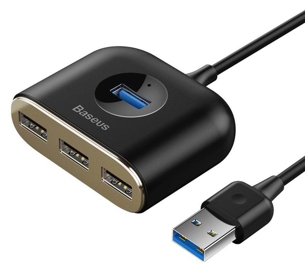 Фото - Хаб USB Baseus Square Round USB to USB 3.0 + 3USB 2.0 1 m (CAHUB-AY01)