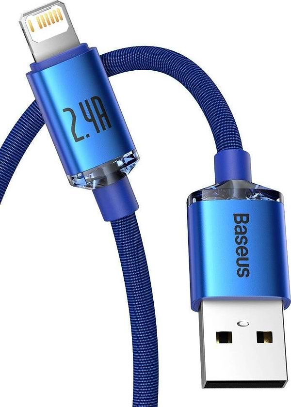 Фото - Кабель синхронізації даних Baseus USB to Lightning 2.4A 1.2m Blue (CAJY000003)