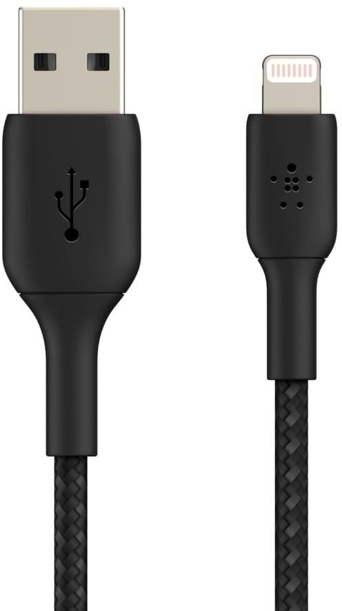Фото - Кабель Belkin USB-A - Lightning Braided 2m Black (CAA002BT2MBK)