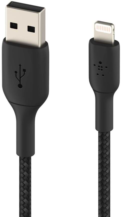 Фото - Кабель Belkin USB-A - Lightning Braided 2m Black (CAA002BT2MBK)