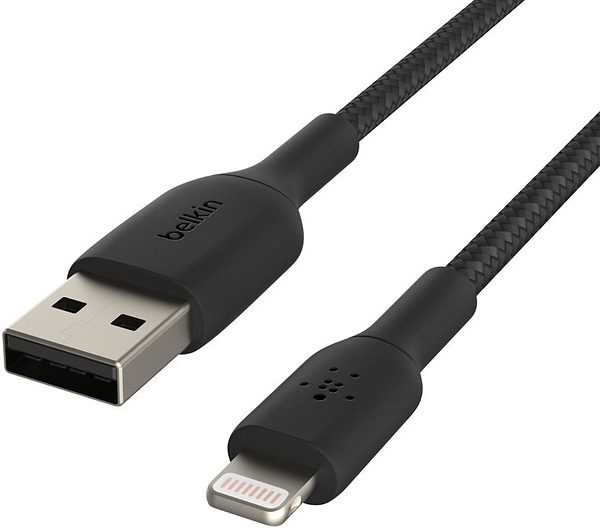 Фото - Кабель Belkin USB-A - Lightning Braided 2m Black (CAA002BT2MBK)