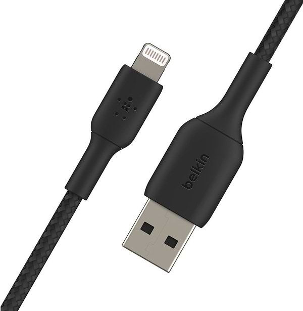 Фото - Кабель Belkin USB-A - Lightning Braided 2m Black (CAA002BT2MBK)