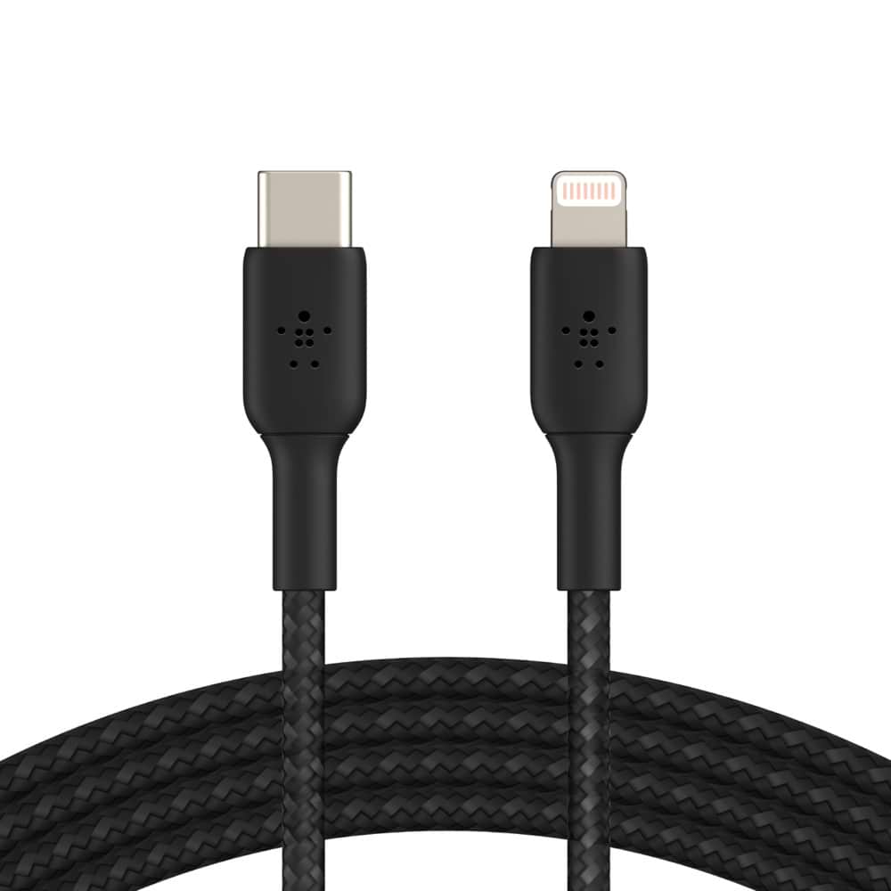 Кабель Belkin USB-С - Lightning Braided 2 m Black (CAA004BT2MBK)