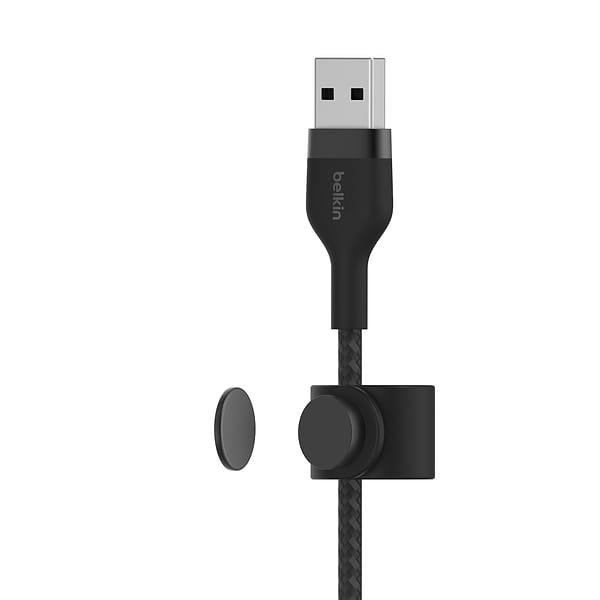 Фото - Кабель Belkin USB-A - Lightning Braided Silicone 1m Black (CAA010BT1MBK)