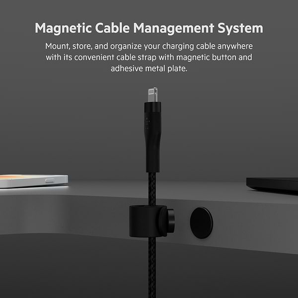 Фото - Кабель Belkin USB-A - Lightning Braided Silicone 1m Black (CAA010BT1MBK)