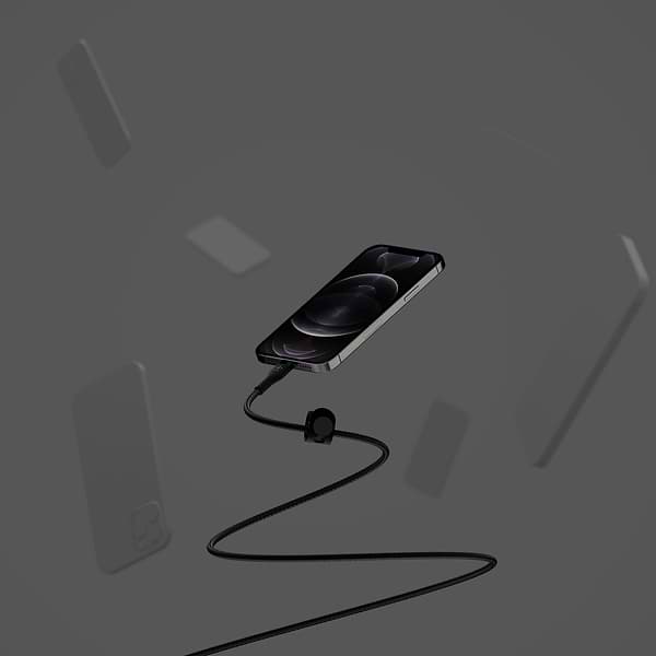 Фото - Кабель Belkin USB-С - Lightning Braided Silicone 1m Black (CAA011BT1MBK)