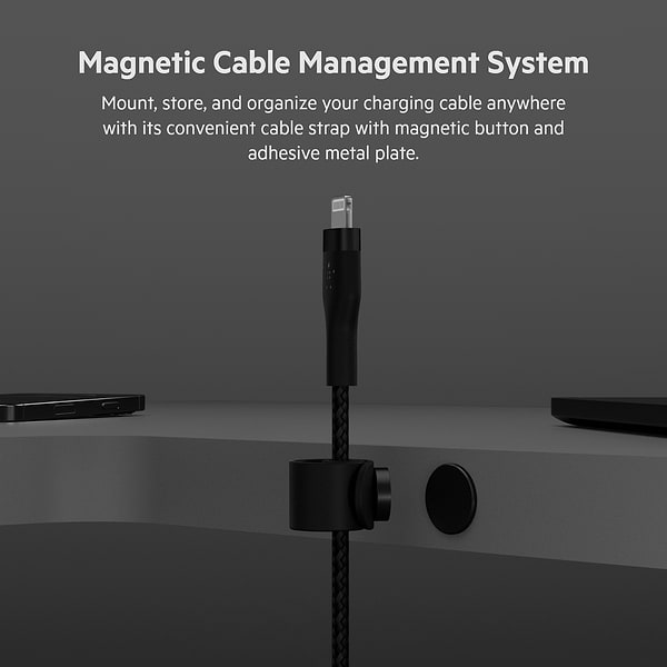 Фото - Кабель Belkin USB-С - Lightning Braided Silicone 1m Black (CAA011BT1MBK)