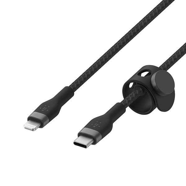 Фото - Кабель Belkin USB-С - Lightning Braided Silicone 1m Black (CAA011BT1MBK)