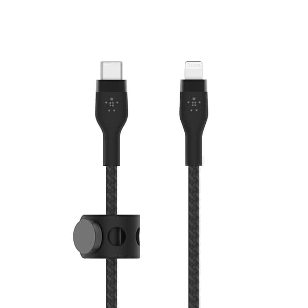 Фото - Кабель Belkin USB-С - Lightning Braided Silicone 1m Black (CAA011BT1MBK)
