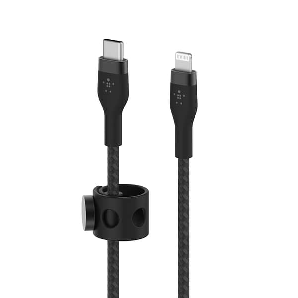 Фото - Кабель Belkin USB-С - Lightning Braided Silicone 1m Black (CAA011BT1MBK)